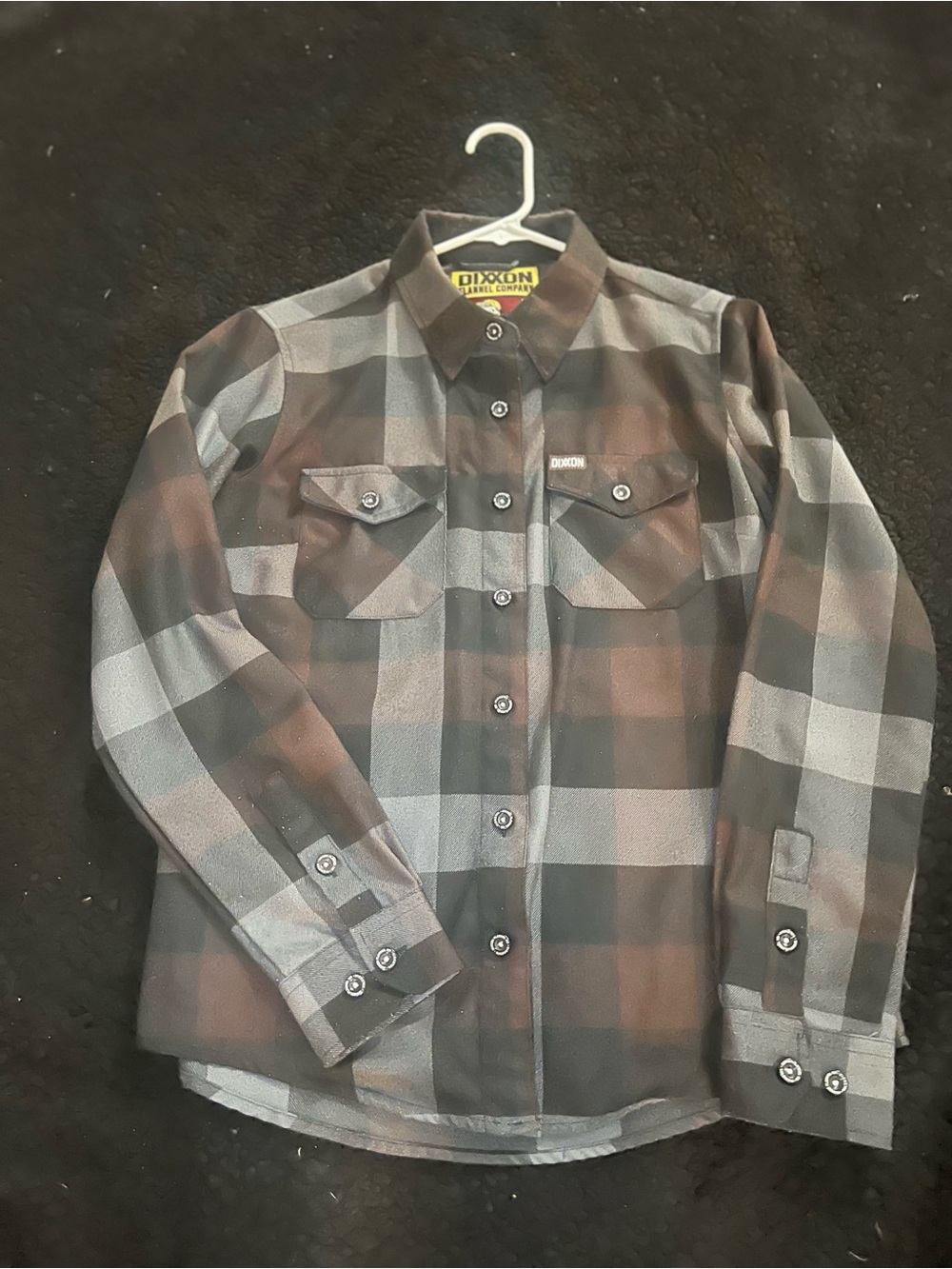 DIXXON Women’s “Valencia”Plaid Button-Down Shirt in Black and Brown
